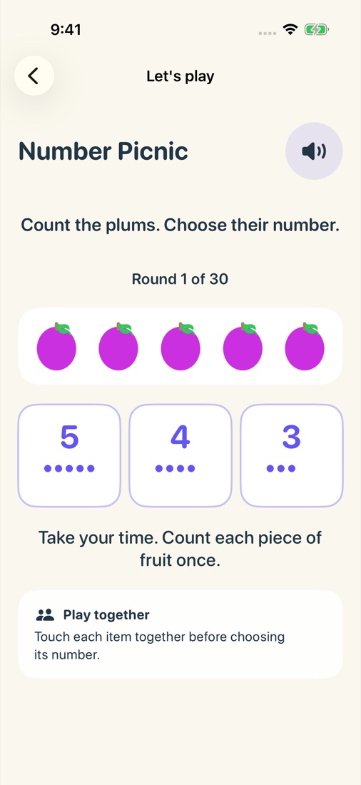 123s & Counting: an actual Learning Lab Jr. game screen