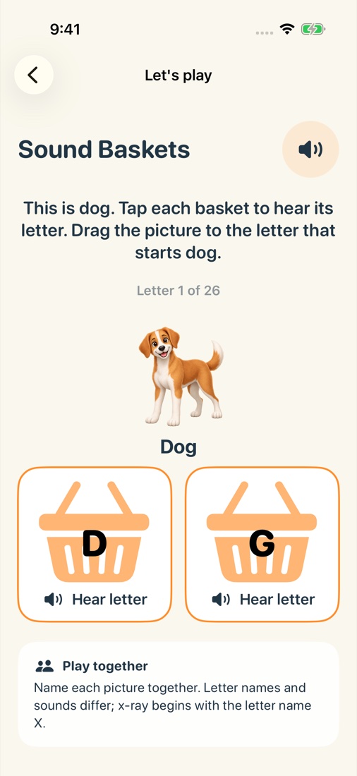 ABCs & Phonics: an actual Learning Lab Jr. game screen