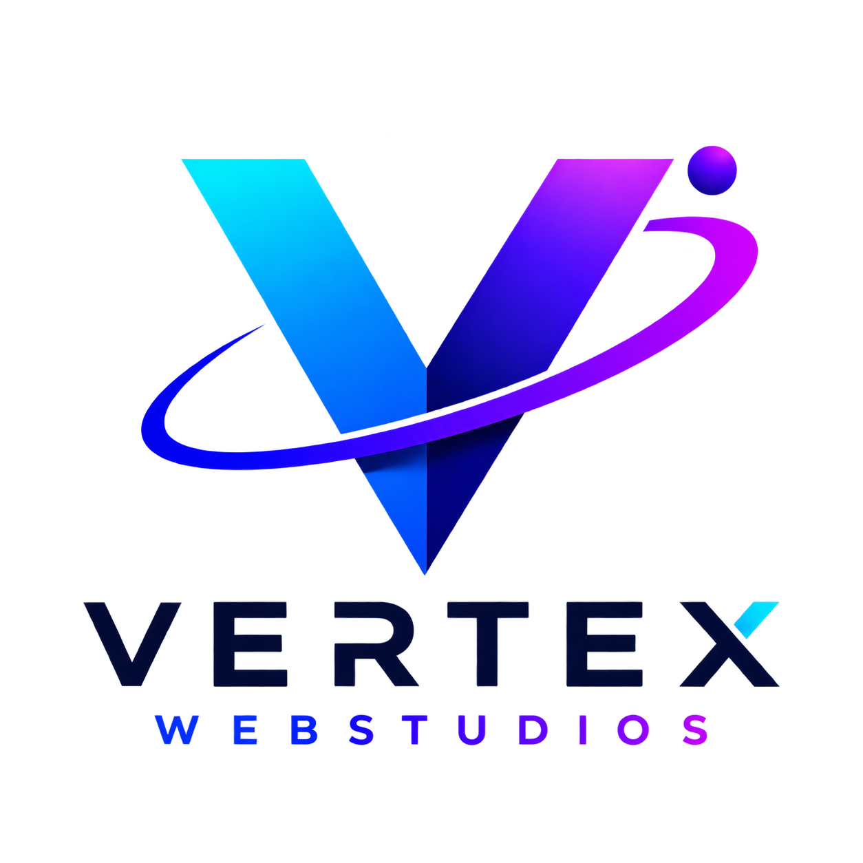 Vertex Web Studios — blue and violet V with an orbit